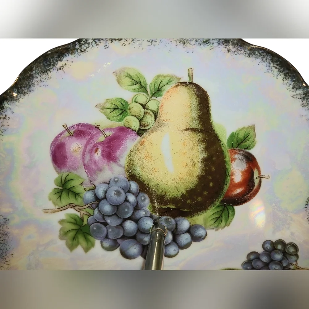 Vintage Hollywood Regency 2 Tier Porcelain Serving Dish